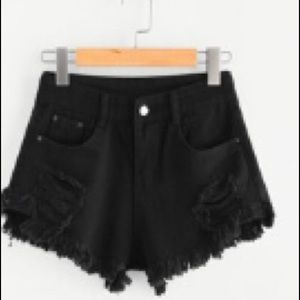 distressed shein jean shorts